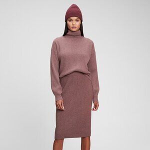 GAP Fig Brown Ribbed Sweater Skirt